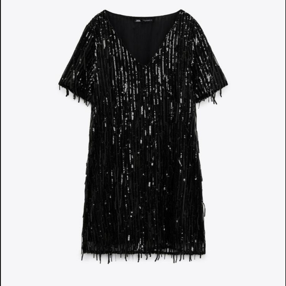 NWT ZARA FRINGED MINI DRESS- SIZE SMALL - Picture 1 of 2